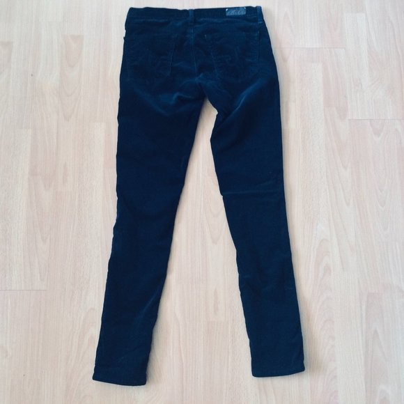 AG Adriano Goldschmied Super Skinny Legging pants  Black 27 R Velvet Corduroy - Picture 12 of 14